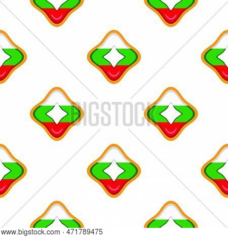 Pattern Cookie With Flag Country Bulgaria In Tasty Biscuit