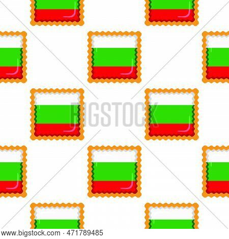 Pattern Cookie With Flag Country Bulgaria In Tasty Biscuit