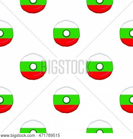 Pattern Cookie With Flag Country Bulgaria In Tasty Biscuit