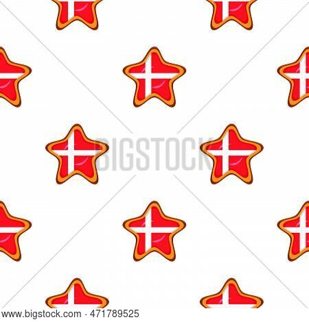 Pattern Cookie With Flag Country Denmark In Tasty Biscuit