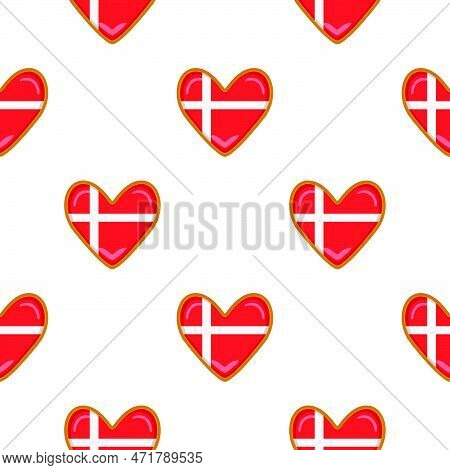 Pattern Cookie With Flag Country Denmark In Tasty Biscuit