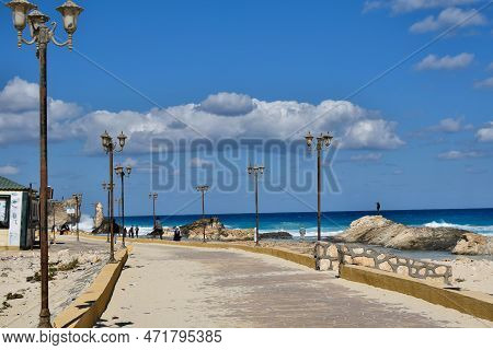 View From Cleopatra Beach In Marsa Matrouh Egypt On Sunny Afternoon