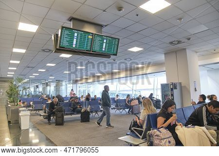 Buenos Aires, Argentina, November 18, 2022: Waiting Room In The Boarding Area Of The Jorge Newbery I