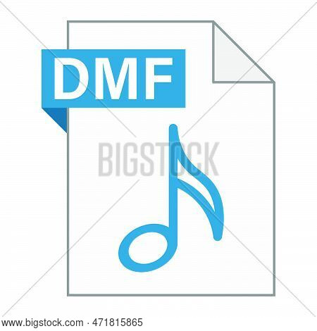 Modern Flat Design Of Dmf File Icon For Web. Simple Style