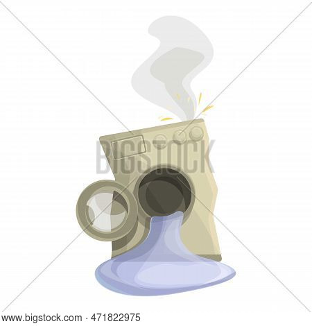 Unrepair Washing Machine Icon. Cartoon Of Unrepair Washing Machine Icon For Web Design Isolated On W