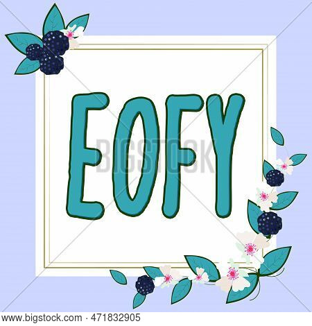 Text Caption Presenting Eofy. Business Showcase A Mega Sale Held On An End Of A Financial Year