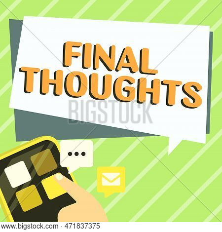 Conceptual Caption Final Thoughts. Business Concept Conclusion Last Analysis Recommendations Finale 