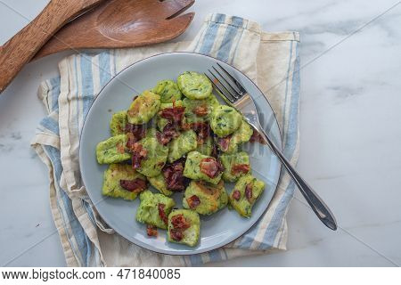 Healthy Home Made Gnocchi With Wild Garlic