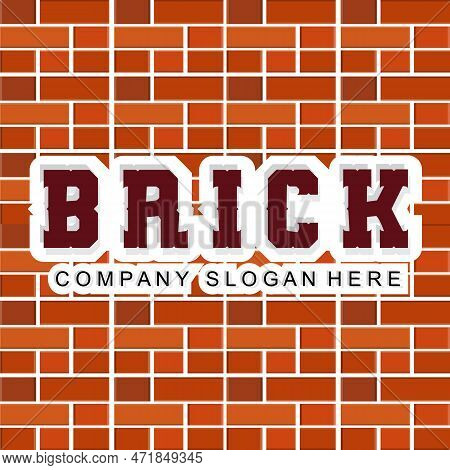 Brick Logo Design, Building Material Illustration, Construction Company Product Brand Icon