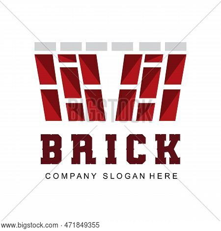 Brick Logo Design, Building Material Illustration, Construction Company Product Brand Icon
