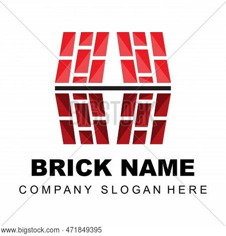 Brick Logo Design, Building Material Illustration, Construction Company Product Brand Icon