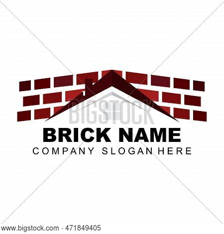 Brick Logo Design, Building Material Illustration, Construction Company Product Brand Icon