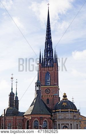 Stockholm, Sweden - October 11, 2022: Riddarholm Church With Extra Buildings