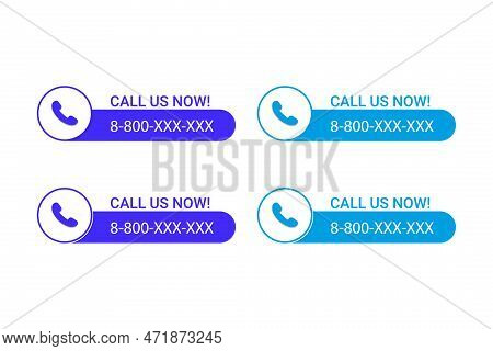 Call Us Now Template Mobile Call With Subscriber Number Vector