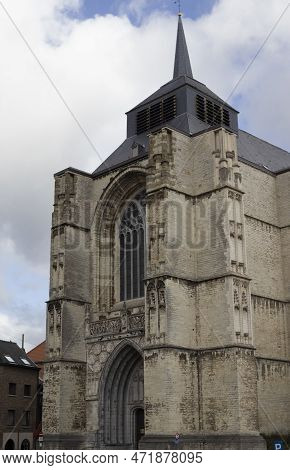 Front View Of The Gothic Facade Of St. Sulpitius, A Medieval Church On The Main Market Square Of Die