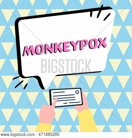 Handwriting Text Monkeypox. Business Approach Poxvirus Of Africa Caused By Chiefly In Wild Rodents A