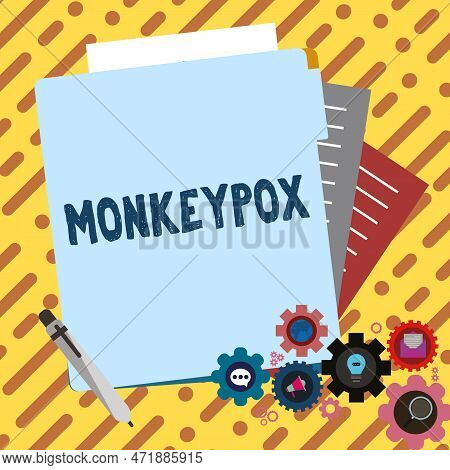 Text Caption Presenting Monkeypox. Business Overview Poxvirus Of Africa Caused By Chiefly In Wild Ro