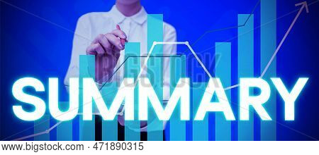 Text Showing Inspiration Summary. Concept Meaning Brief Statement Abstract Synopsis Concise Abbrevia