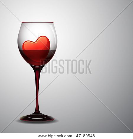 Czerwone serca w wino.