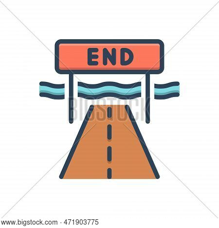 Color Illustration Icon For Ended Finished Consummate Competition Winner Sport Track Road