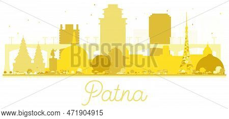 Patna India City Skyline Golden Silhouette. Vector Illustration. Simple Flat Concept For Tourism Pre