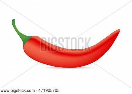 Red Hot Chili Pepper Vector Illustration On White Background