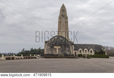 Scenery Including The Douaumont Ossuary, A Memorial Located Near Verdun In France