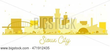 Sioux City Skyline Golden Silhouette. Vector Illustration.