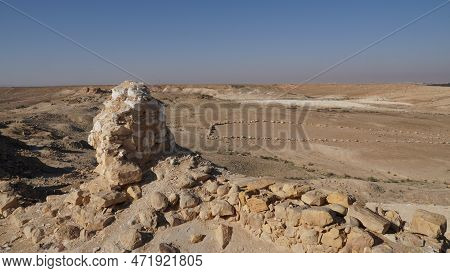 Remains Of Abandoned Nabateans City Nitzana At Negev Desert