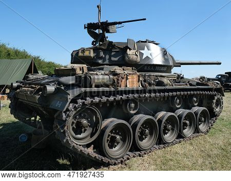 Yorkshire Wartime Experience, Leeds, Uk, !3 August 2022. Living History Show, American Medium Tank. 