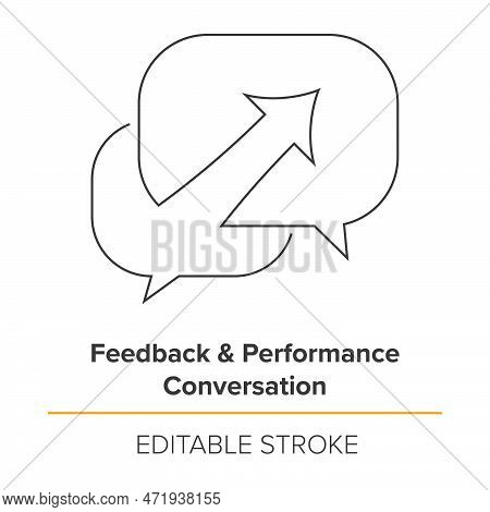 Editable Stroke Icon Performance And Feedback Conversation, Raising Performance, Driving Results, Su