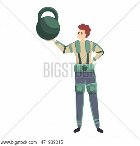 Military Exoskeleton Icon. Cartoon Of Military Exoskeleton Icon For Web Design Isolated On White Bac