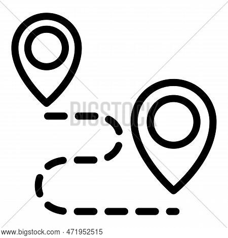Route Car Sharing Icon. Outline Route Car Sharing Icon For Web Design Isolated On White Background