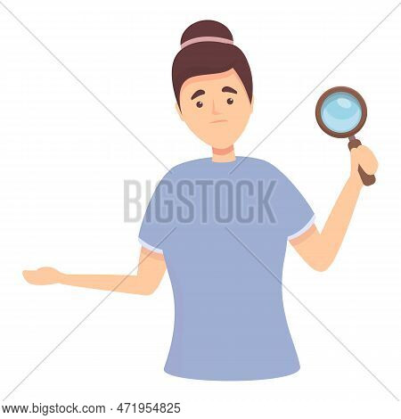 Woman Search Answer Icon Cartoon . Vuca Ambiguity. Business Question