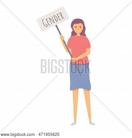 Gender Discrimination Icon Cartoon . Career Inequality. Work Balance