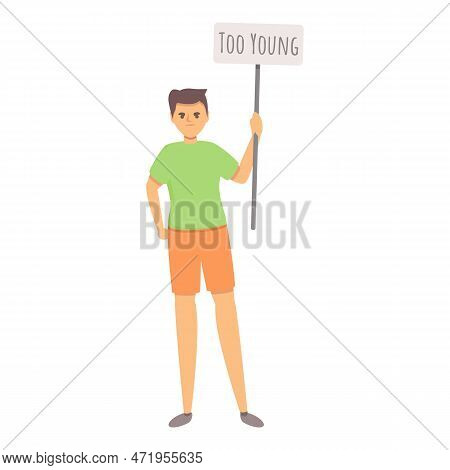 Young Age Discrimination Icon Cartoon . Ageism Equality. Social Balance