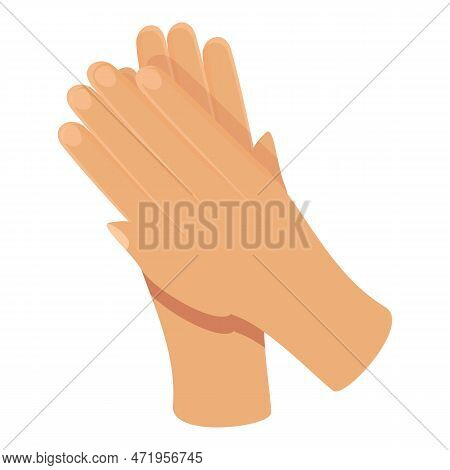 Euphoria Hand Clap Icon Cartoon . Applause Crowd. People Handclap