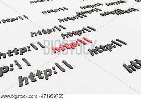 Http Symbol Sign On White Background 3d Render. Hypertext Transfer Protocol Secure Web 3
