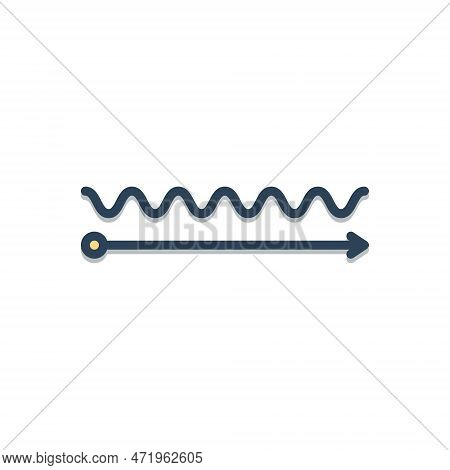 Color Illustration Icon For Straight Directly Long Curve Zigzag Zag Wavy Beeline Perpendicular