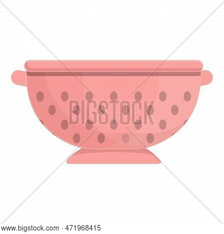 Colander Icon Cartoon . Strainer Sieve. Kitchen Pasta