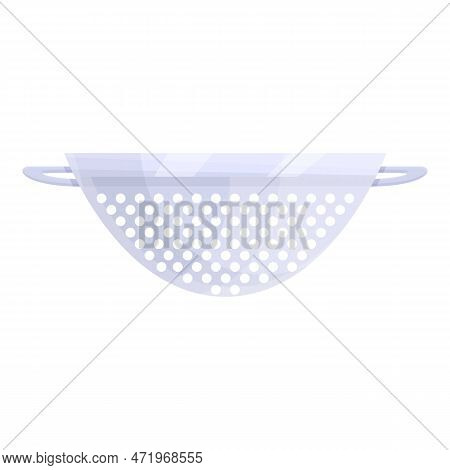 Noodle Colander Icon Cartoon . Strainer Sieve. Pasta Cook