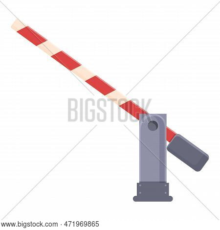 Railway Cross Icon Cartoon . Road Traffic. Signal Barrier