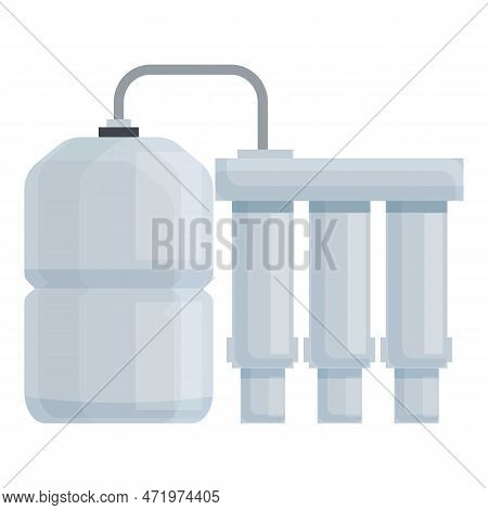 Osmosis Tank Icon Cartoon . Water Filter. Home Plant