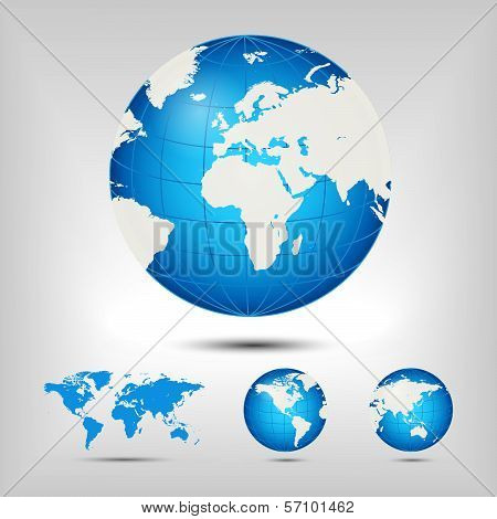 World Map. Globe.