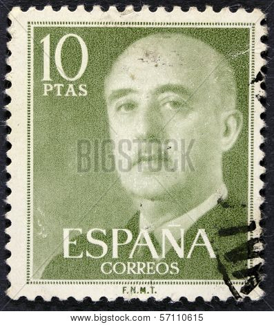 Spanish president on a stamp.