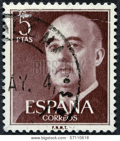 Spanish president on a stamp.