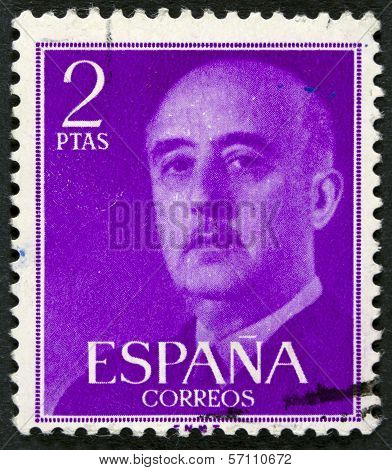 Spanish president on a stamp.