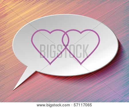 Speech Bubble And Hearts.