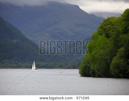 Sejlbåd på Derwent Water