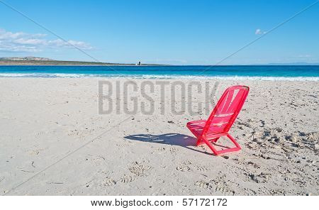 Red Chair In La Pelosa